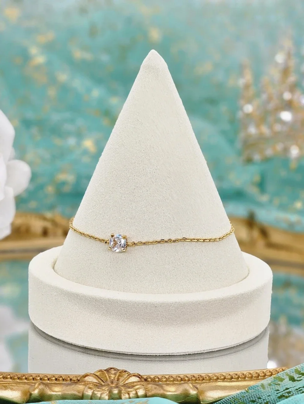 Kate Spade Bracelet Gold Chain Wedding Bridal Boho Classic Modern Resort Formal